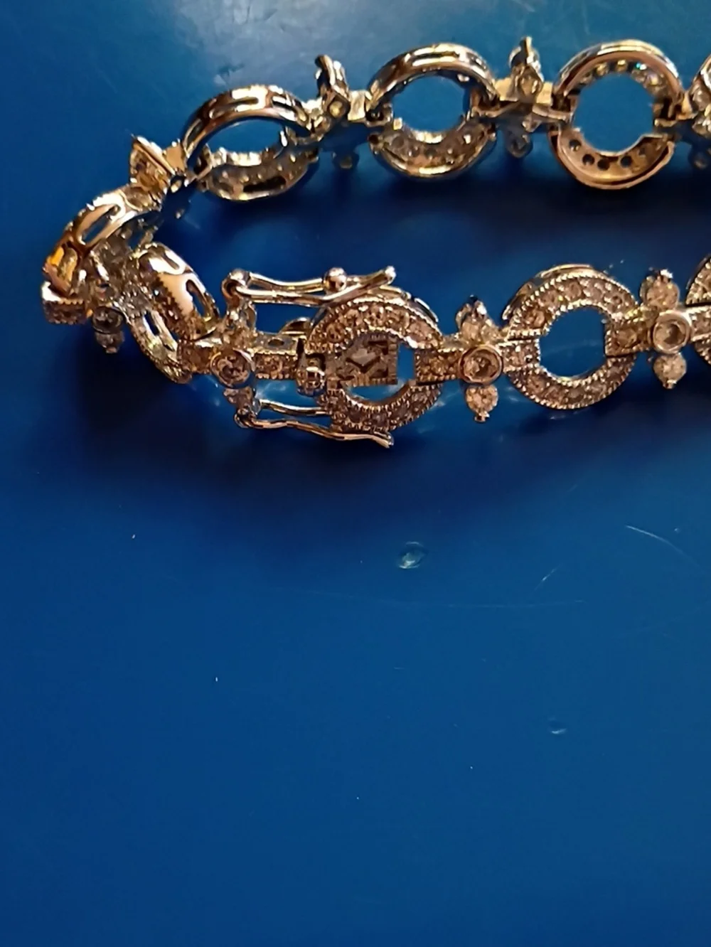 Joan Rivers Silver Crystal Circle Link Bracelet - Unbranded